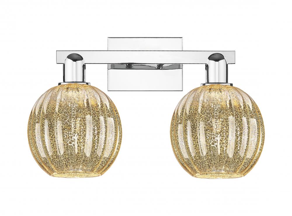 Preston Globe - 2 Light - 16 inch - Polished Chrome - Bath Vanity Light