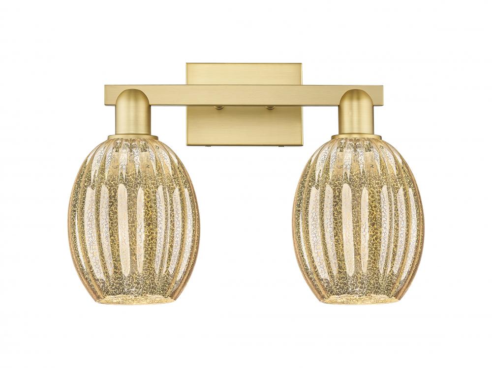 Preston - 2 Light - 16 inch - Satin Gold - Bath Vanity Light