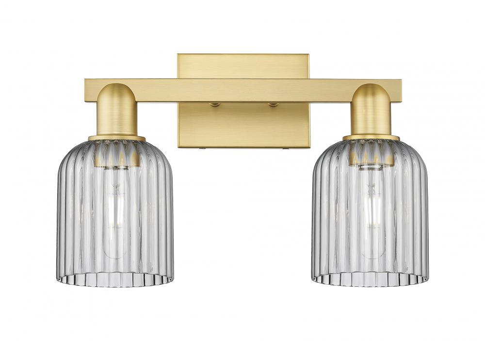Bridal Veil - 2 Light - 16 inch - Satin Gold - Bath Vanity Light