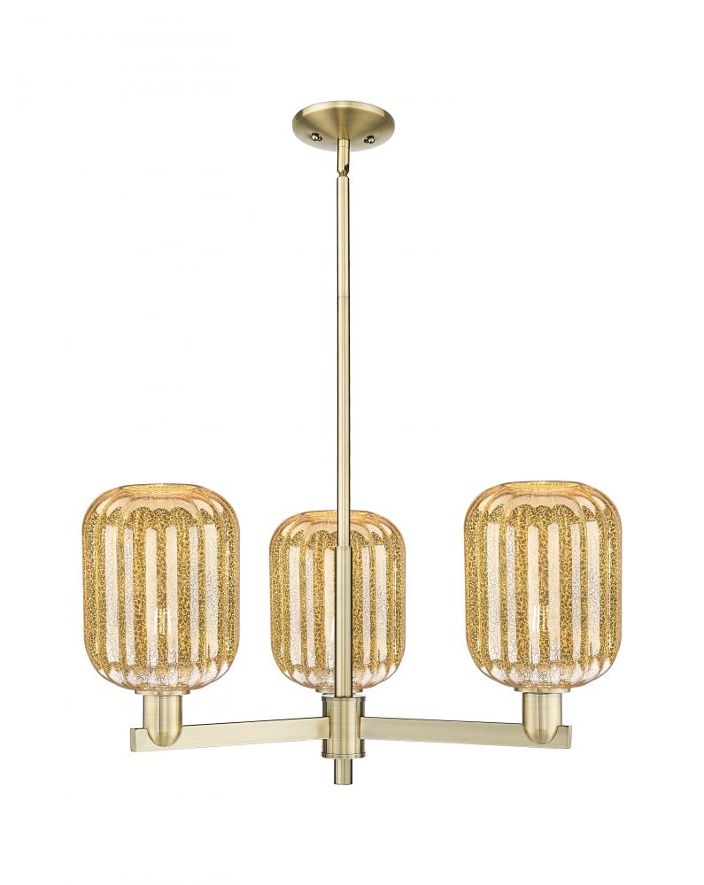 Preston Cylinder - 3 Light - 18 inch - Antique Brass - Flush Mount