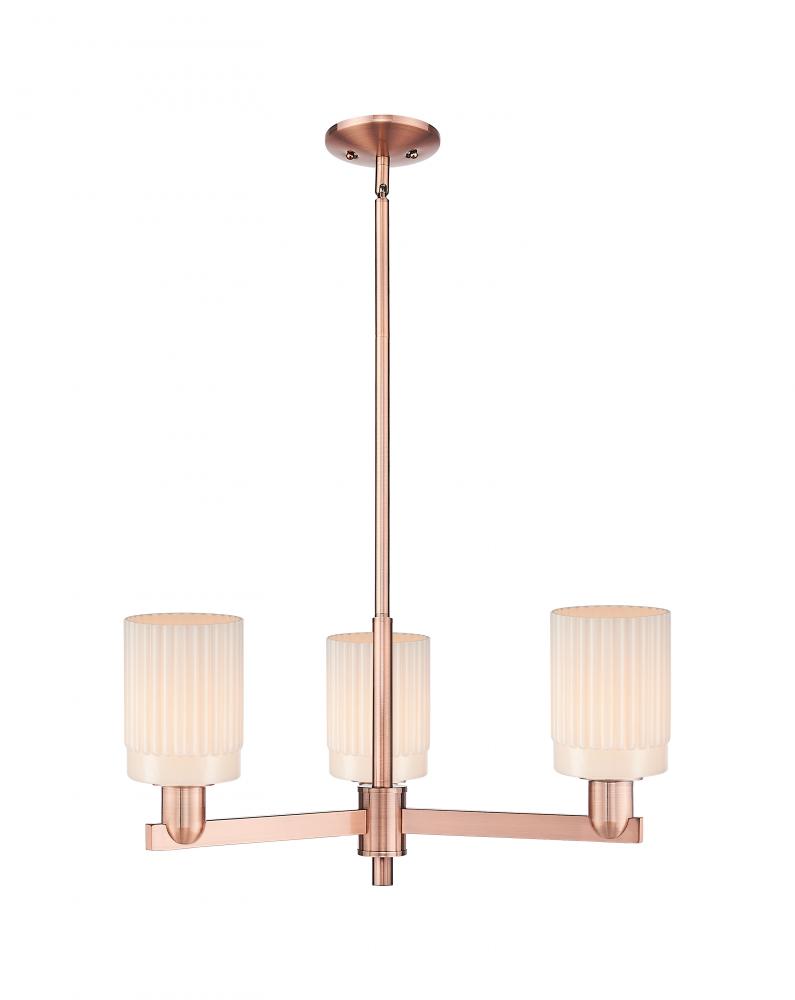 Hadley - 3 Light - 26 inch - Antique Copper - Stem hung - Flush Mount
