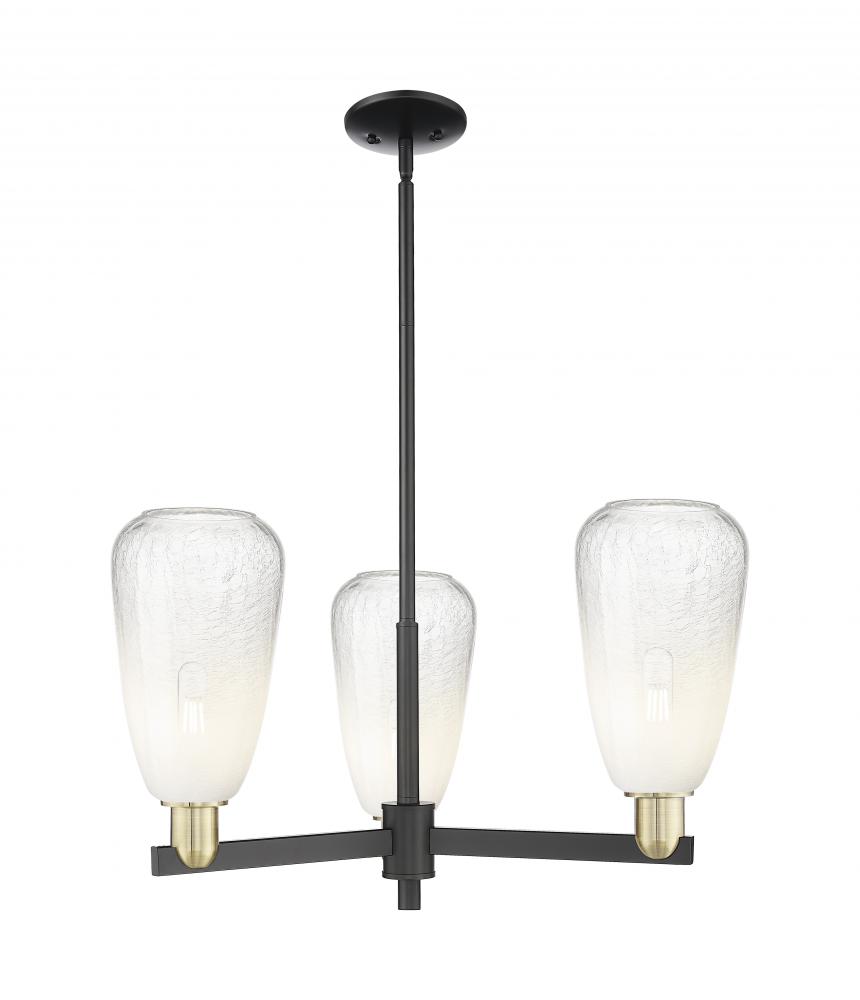 Brookhaven Almond - 3 Light - 18 inch - Black Antique Brass - Flush Mount