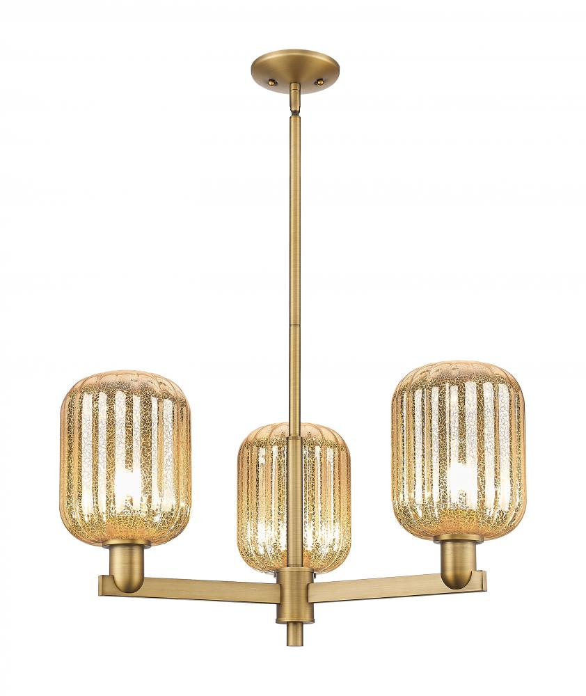 Preston Cylinder - 3 Light - 18 inch - Brushed Brass - Flush Mount
