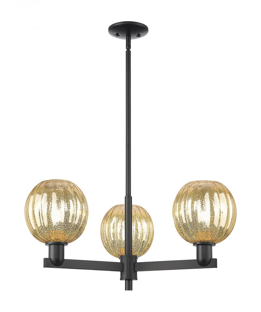 Preston - 3 Light - 18 inch - Matte Black - Flush Mount