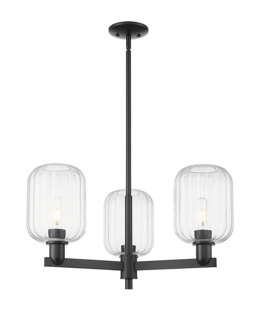 Preston Cylinder - 3 Light - 18 inch - Matte Black - Flush Mount