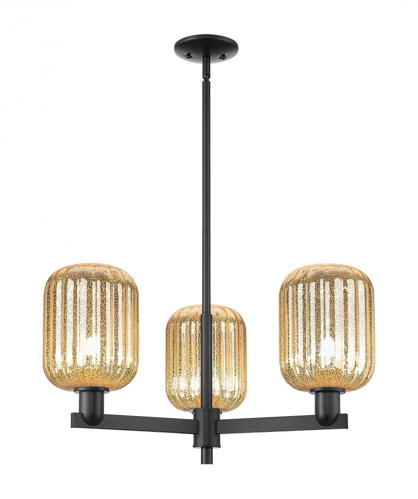 Preston Cylinder - 3 Light - 18 inch - Matte Black - Flush Mount