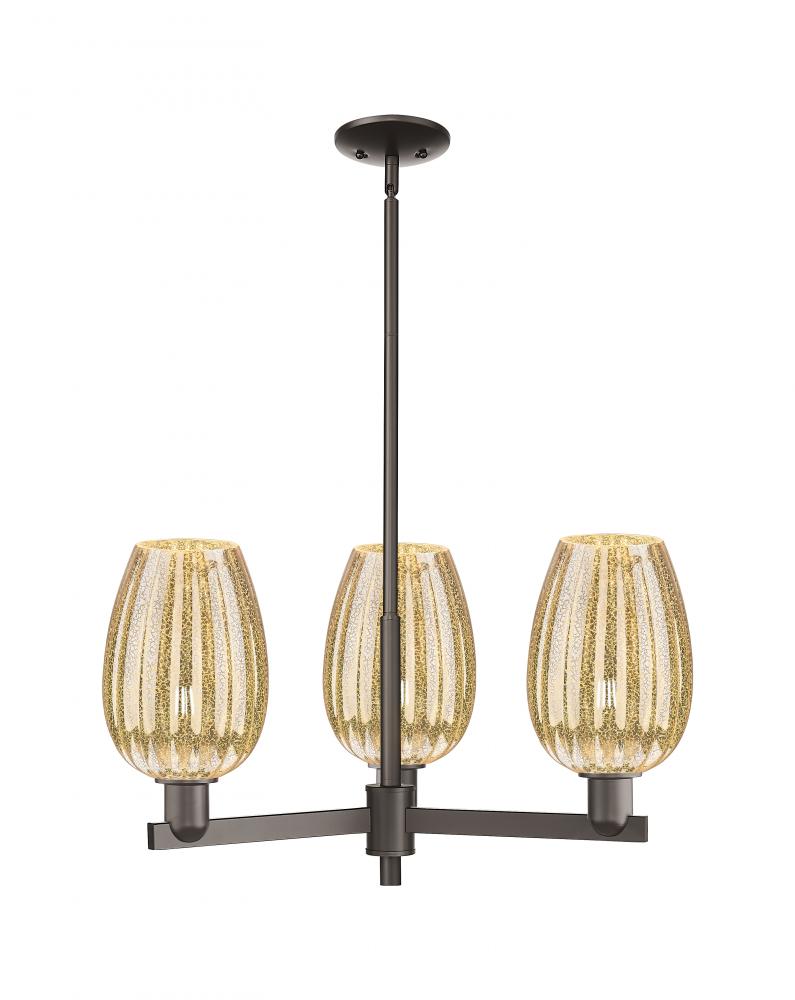 Preston Flute - 3 Light - 18 inch - Oil Rubbed Bronze - Flush Mount