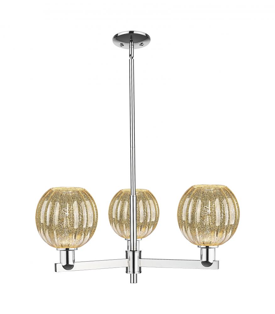 Preston Globe - 3 Light - 18 inch - Polished Chrome - Flush Mount
