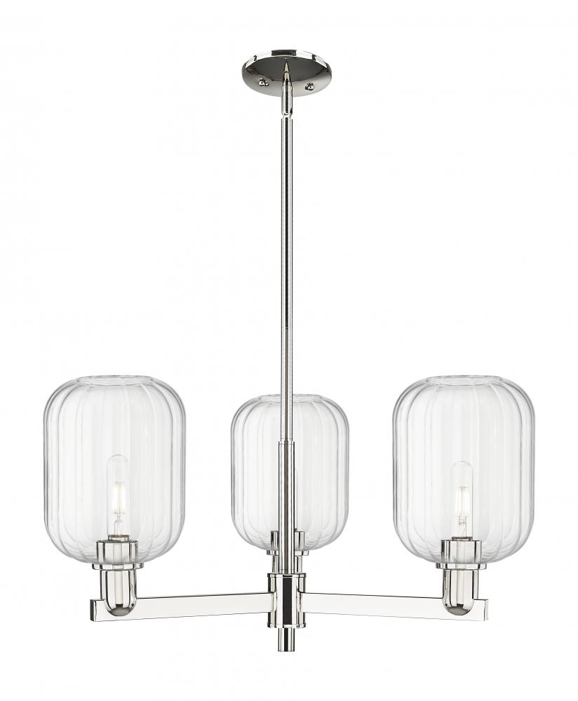 Preston Cylinder - 3 Light - 18 inch - Polished Nickel - Flush Mount
