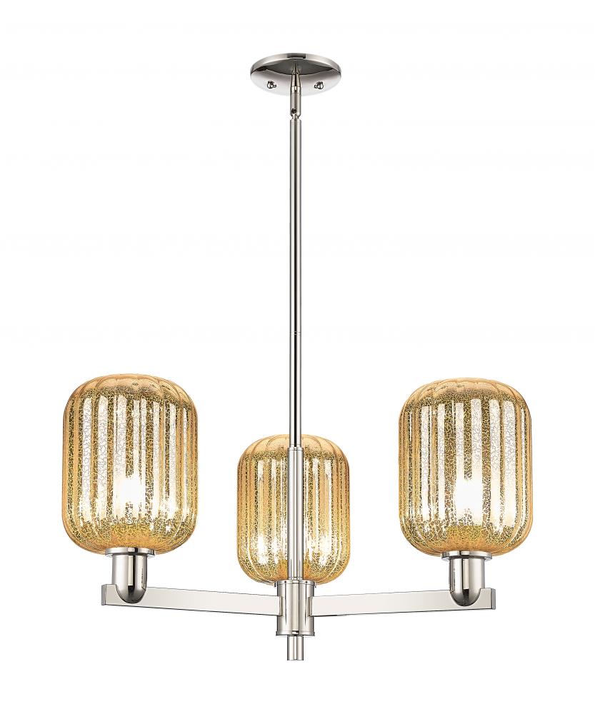 Preston Cylinder - 3 Light - 18 inch - Polished Nickel - Flush Mount