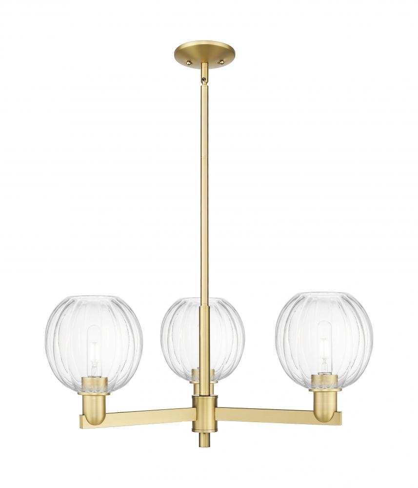 Preston Globe - 3 Light - 18 inch - Satin Gold - Flush Mount