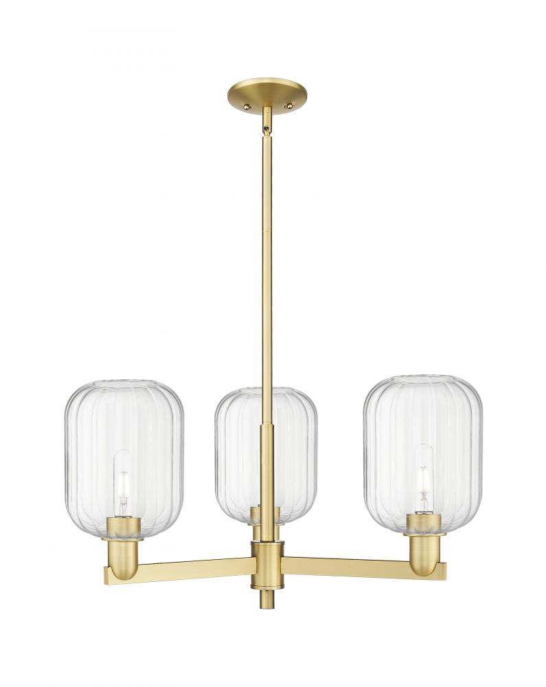 Preston Cylinder - 3 Light - 18 inch - Satin Gold - Flush Mount
