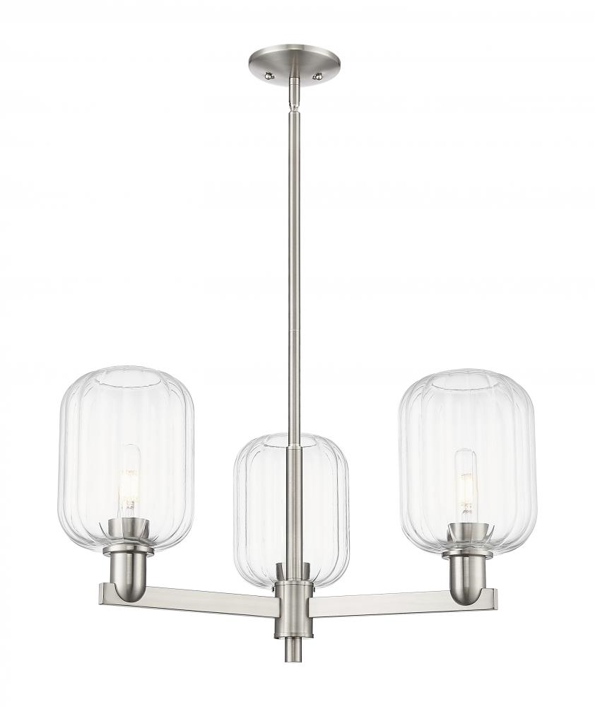 Preston Cylinder - 3 Light - 18 inch - Satin Nickel - Flush Mount