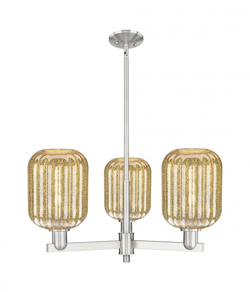 Preston Cylinder - 3 Light - 18 inch - Satin Nickel - Flush Mount