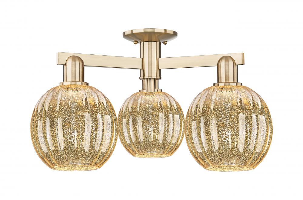 Preston - 3 Light - 6 inch - Champagne Bronze - Semi-Flush Mount