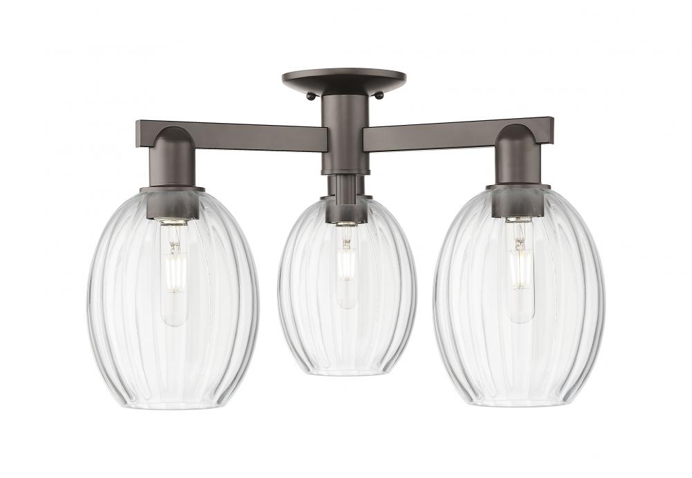 Preston Bulb - 3 Light - 6 inch - Oil Rubbed Bronze - Semi-Flush Mount