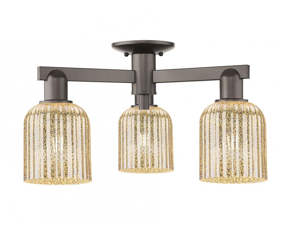 Bridal Veil - 3 Light - 6 inch - Oil Rubbed Bronze - Semi-Flush Mount