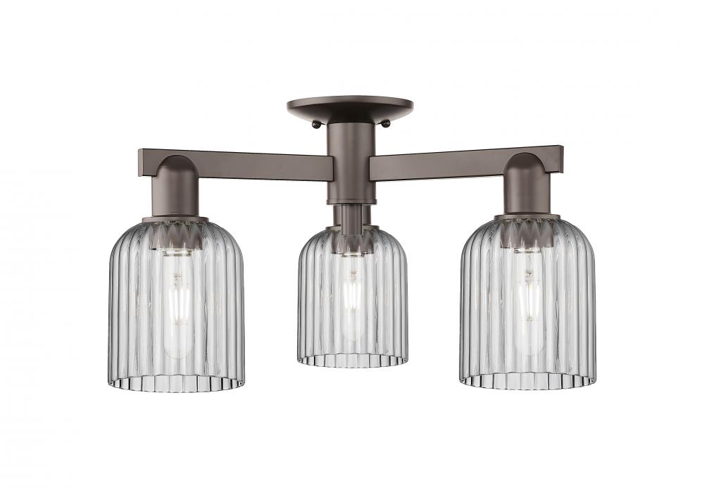 Bridal Veil - 3 Light - 6 inch - Oil Rubbed Bronze - Semi-Flush Mount
