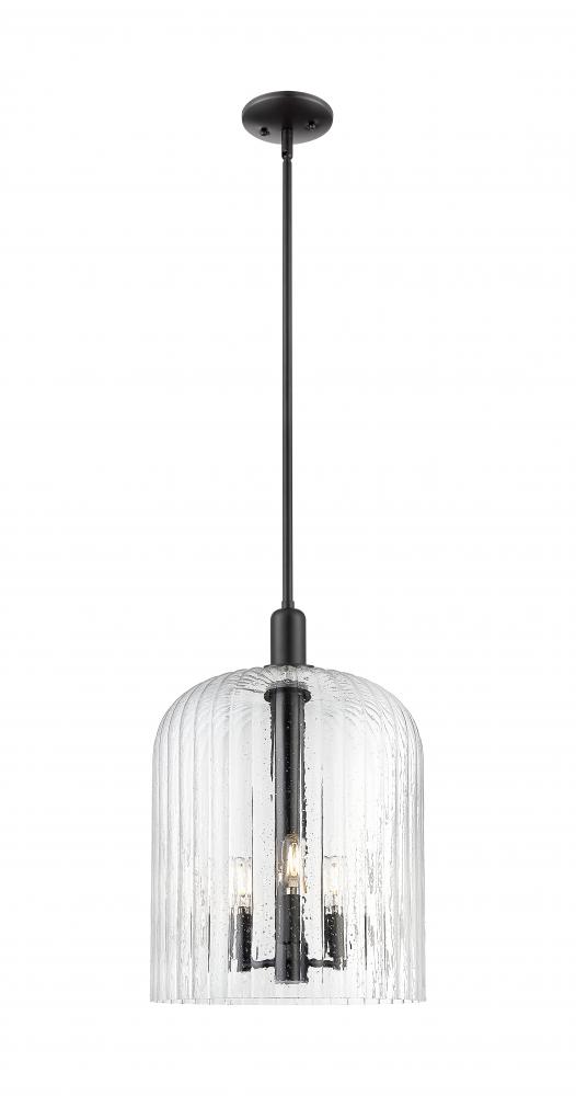 Bridal Veil - 1 Light - 12 inch - Matte Black - Mini Pendant