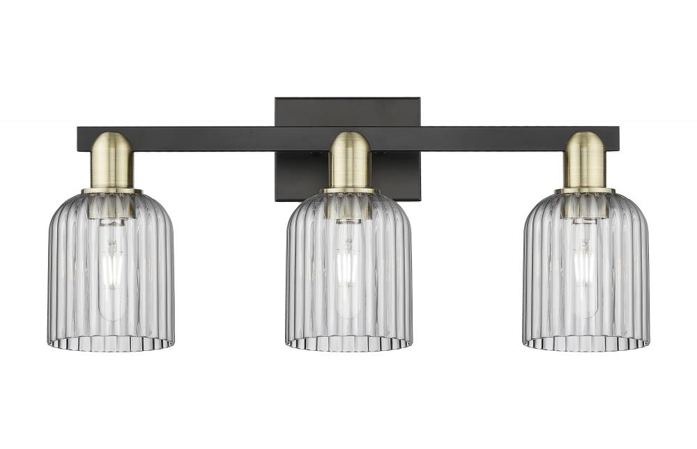 Bridal Veil - 3 Light - 26 inch - Black Antique Brass - Bath Vanity Light