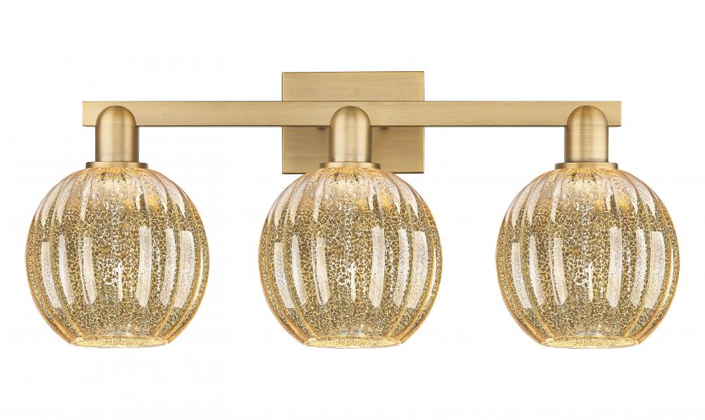 Preston - 3 Light - 26 inch - Brushed Brass - Bath Vanity Light