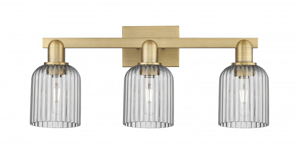 Bridal Veil - 3 Light - 26 inch - Brushed Brass - Bath Vanity Light