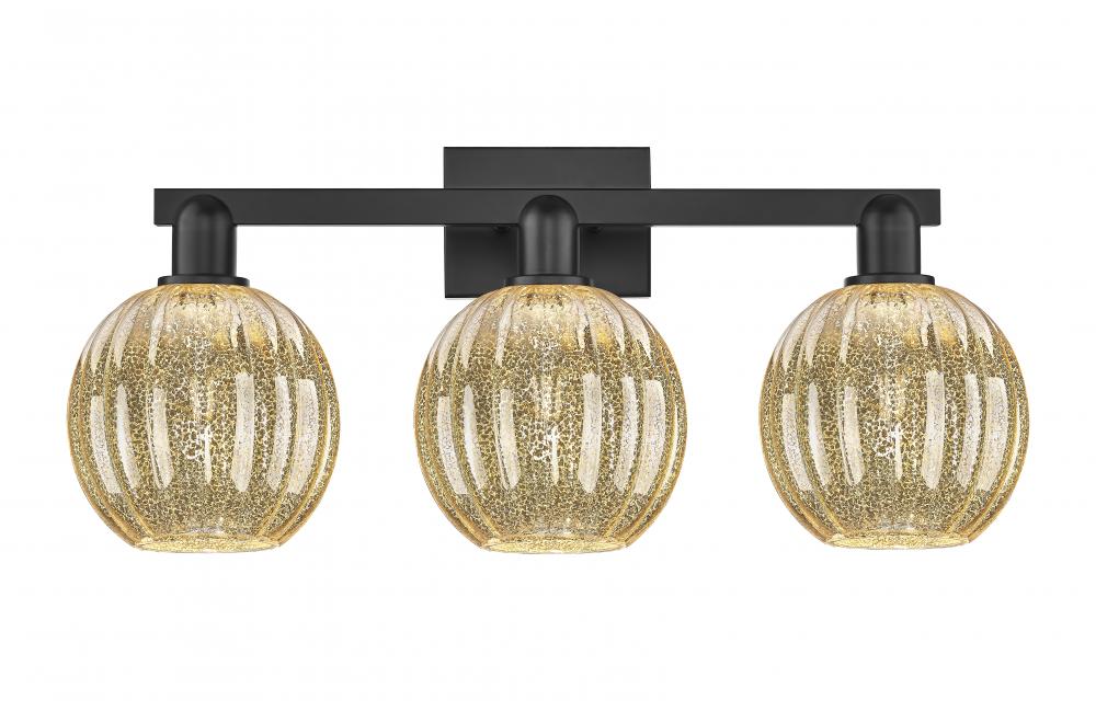 Preston - 3 Light - 26 inch - Matte Black - Bath Vanity Light