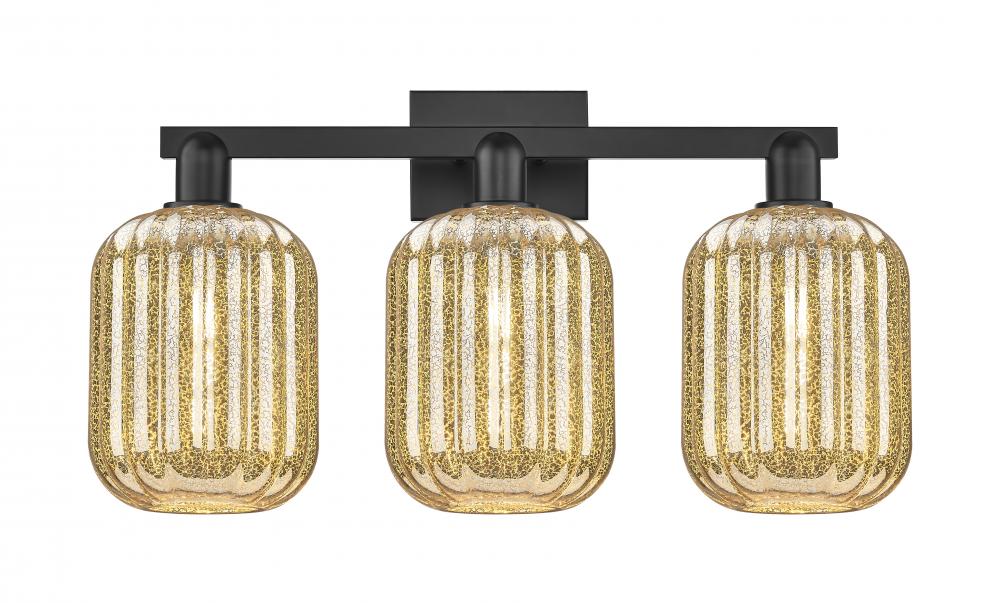Preston - 3 Light - 26 inch - Matte Black - Bath Vanity Light