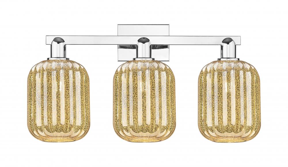Preston Cylinder - 3 Light - 26 inch - Polished Chrome - Bath Vanity Light