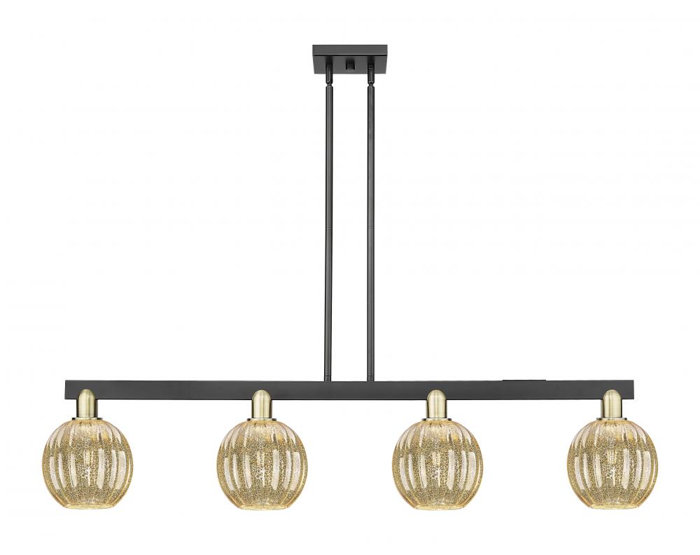 Preston - 4 Light - 48 inch - Black Antique Brass - Cord hung - Island Light