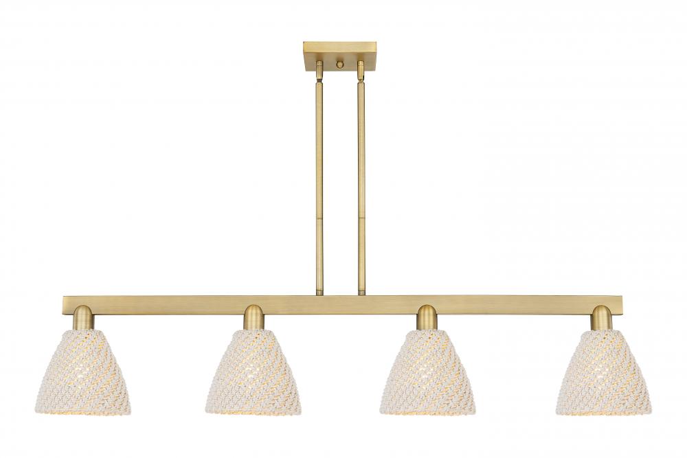 Bristol Natural - 4 Light - 48 inch - Brushed Brass - Cord hung - Island Light