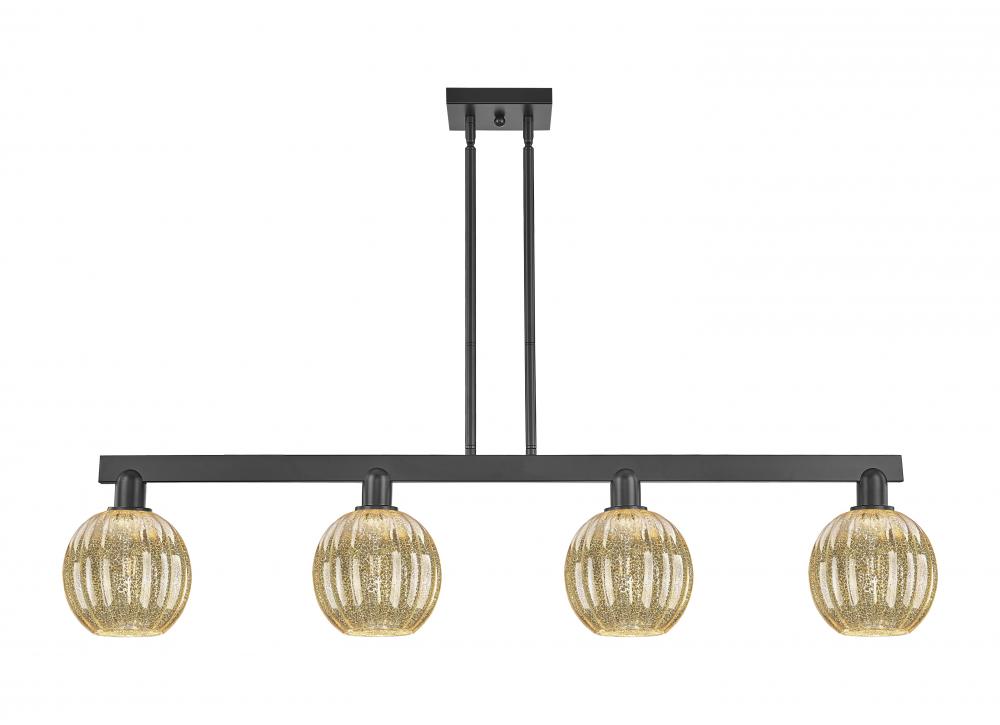 Preston - 4 Light - 48 inch - Matte Black - Cord hung - Island Light