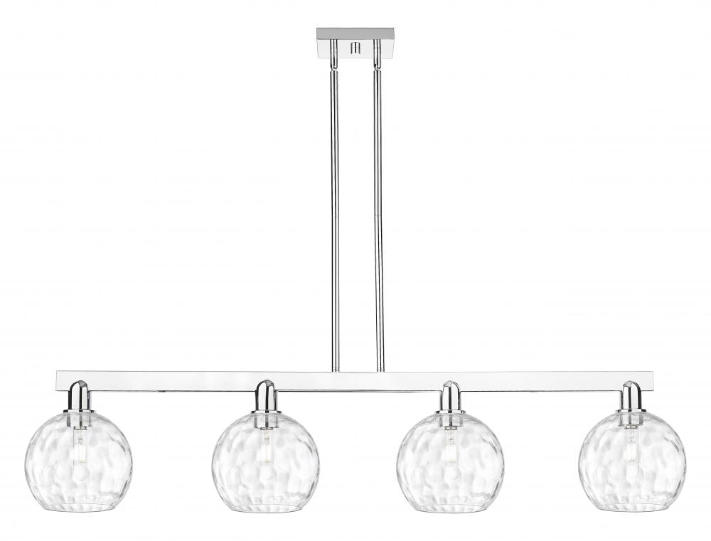 Athens Water Glass - 4 Light - 51 inch - Polished Chrome - Stem hung - Island Light