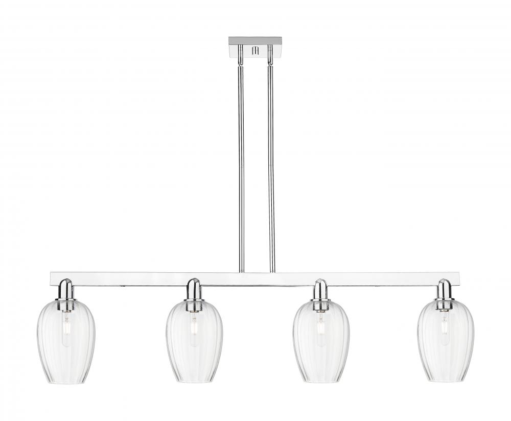 Preston Flute - 4 Light - 48 inch - Polished Chrome - Cord hung - Island Light