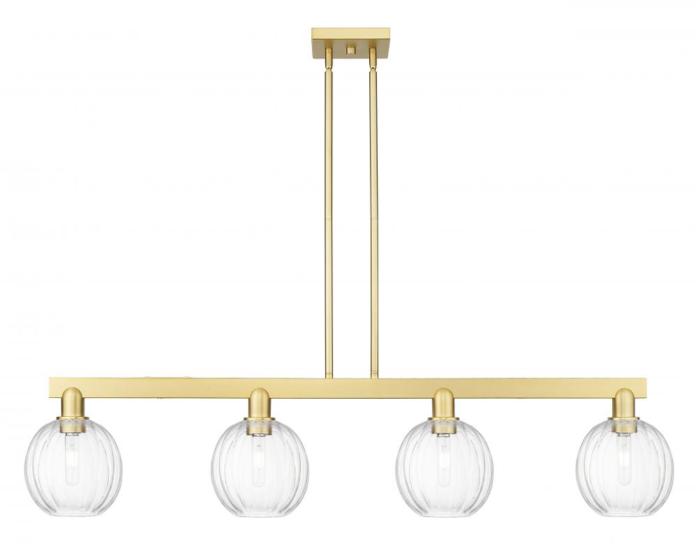 Preston Globe - 4 Light - 48 inch - Satin Gold - Cord hung - Island Light
