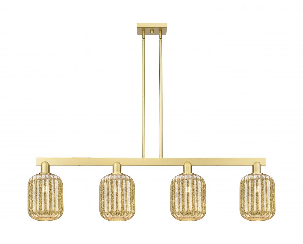 Preston Cylinder - 4 Light - 48 inch - Satin Gold - Cord hung - Island Light