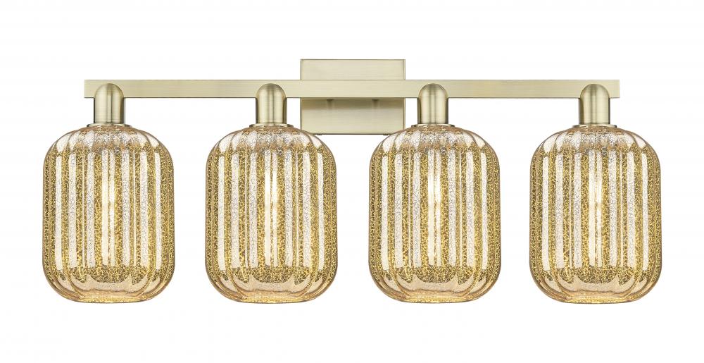 Preston Cylinder - 4 Light - 36 inch - Antique Brass - Bath Vanity Light