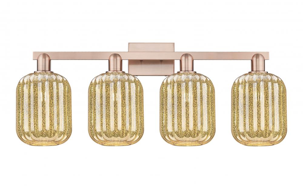 Preston Cylinder - 4 Light - 36 inch - Antique Copper - Bath Vanity Light