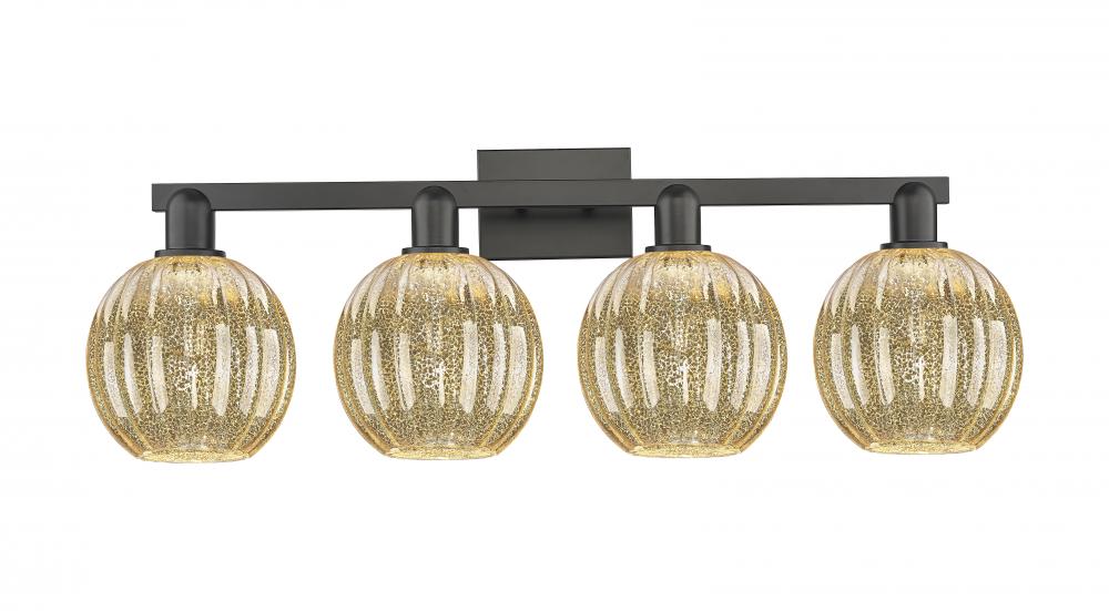 Preston - 4 Light - 36 inch - Matte Black - Bath Vanity Light