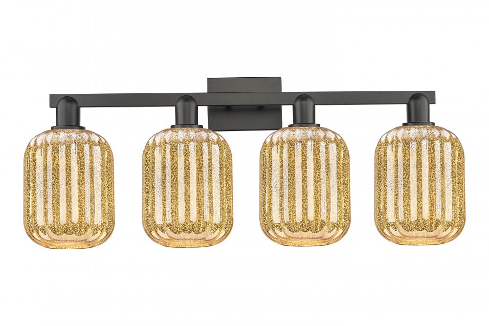 Preston Cylinder - 4 Light - 36 inch - Matte Black - Bath Vanity Light