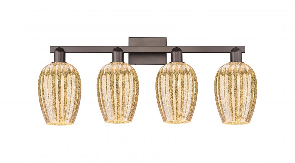 Preston Flute - 4 Light - 36 inch - Oil Rubbed Bronze - Bath Vanity Light