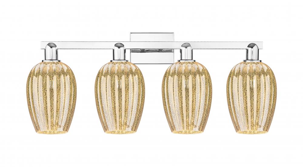 Preston Flute - 4 Light - 36 inch - Polished Chrome - Bath Vanity Light