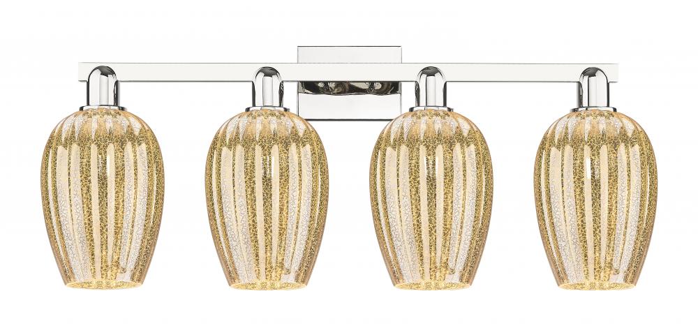 Preston Flute - 4 Light - 36 inch - Polished Nickel - Bath Vanity Light