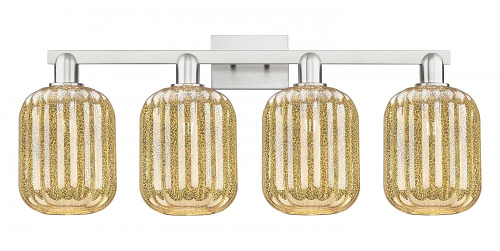 Preston Cylinder - 4 Light - 36 inch - Brushed Satin Nickel - Bath Vanity Light