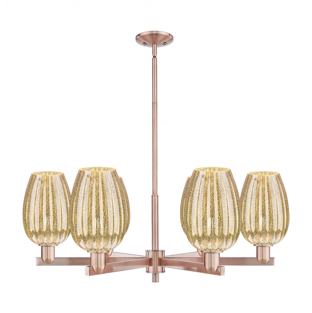 Preston Flute - 6 Light - 24 inch - Antique Copper - Chandelier