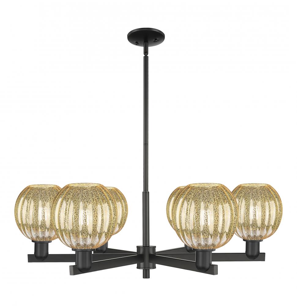 Preston Globe - 6 Light - 24 inch - Matte Black - Chandelier