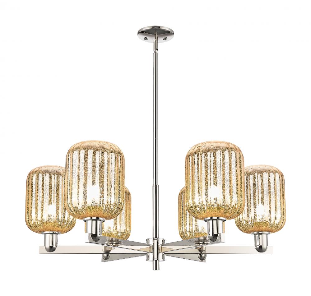 Preston Cylinder - 6 Light - 24 inch - Polished Nickel - Chandelier