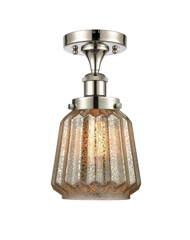 Chatham - 1 Light - 6 inch - Polished Nickel - Semi-Flush Mount