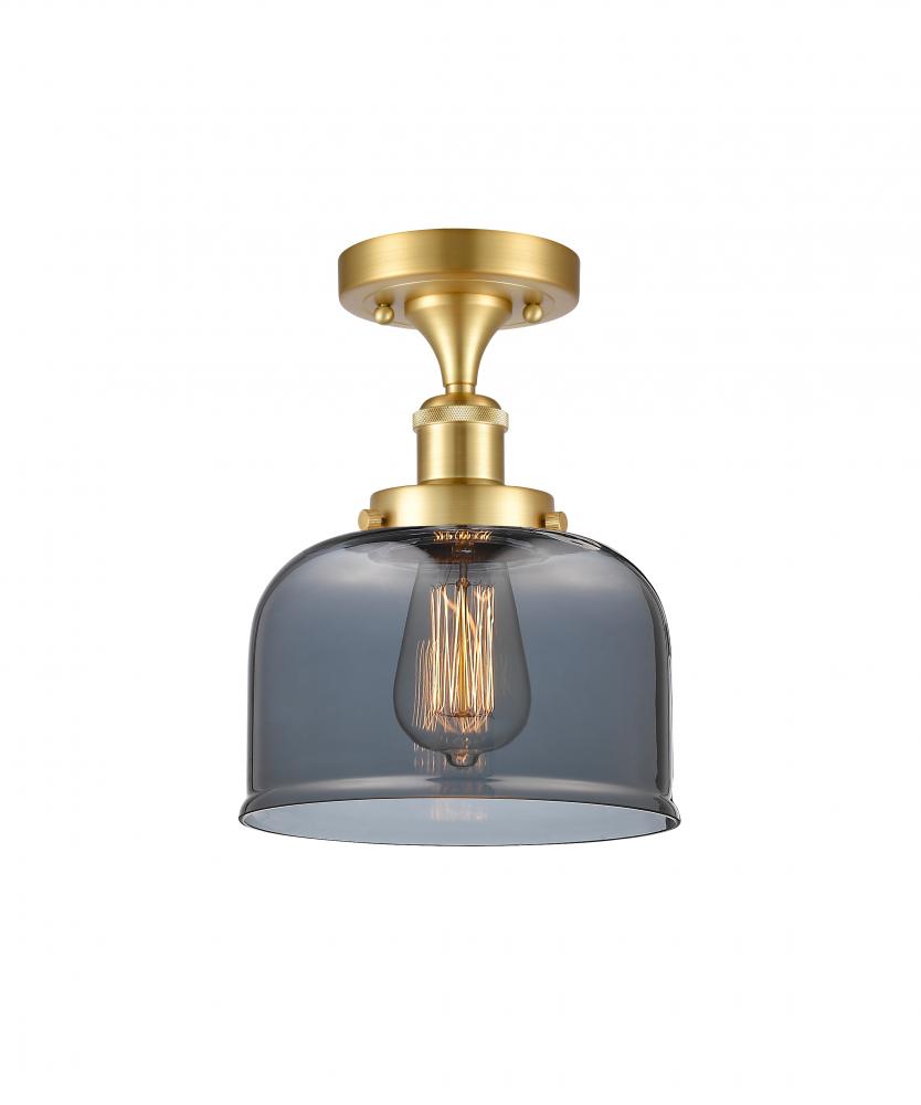 Bell - 1 Light - 8 inch - Satin Gold - Semi-Flush Mount
