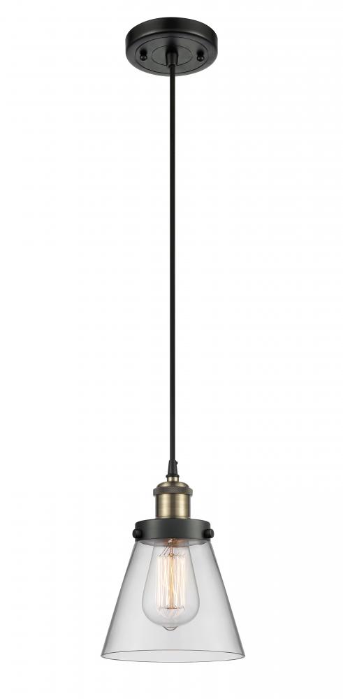 Cone - 1 Light - 6 inch - Black Antique Brass - Cord hung - Mini Pendant